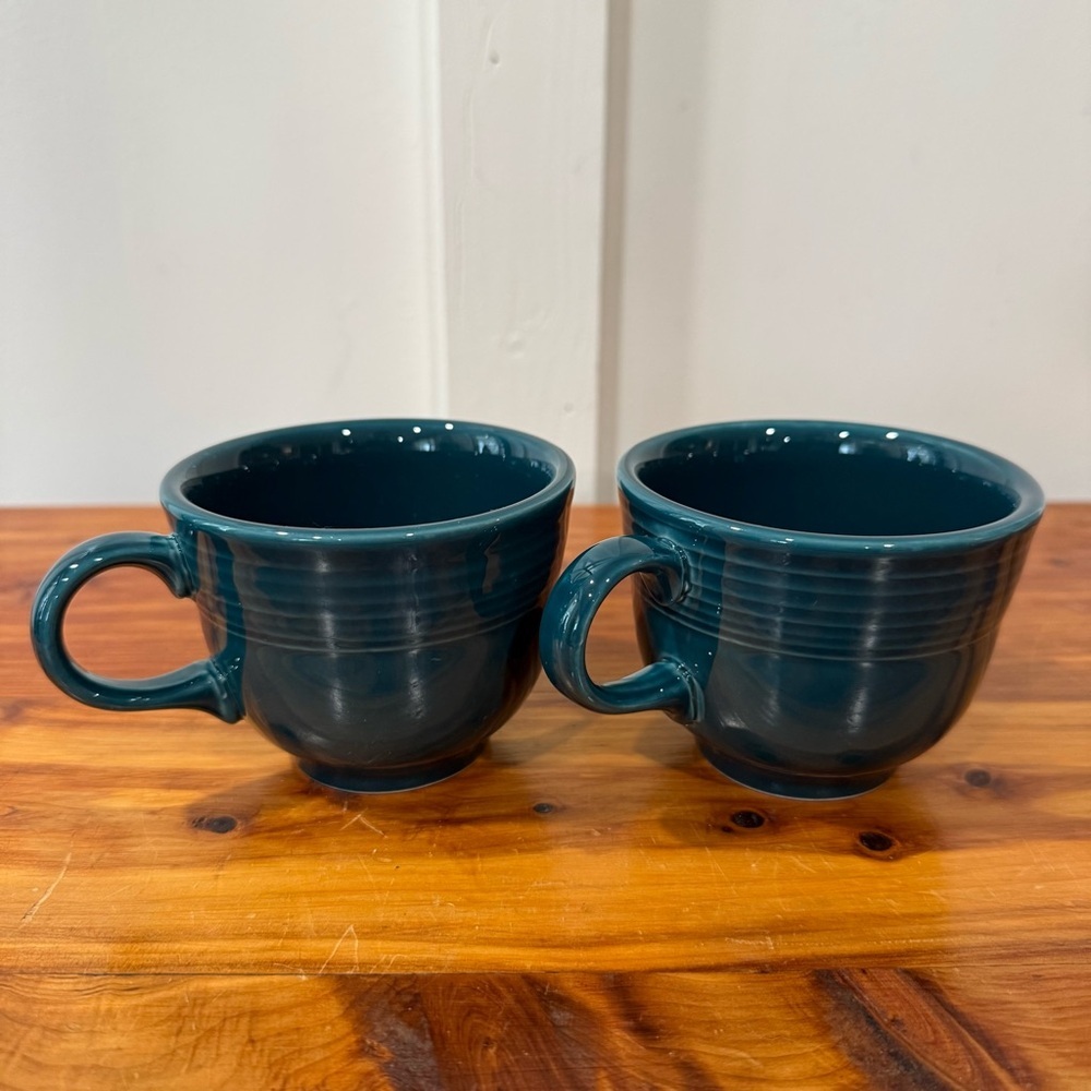Homer Laughlin Juniper Green Fiesta Fiestaware Teacup Set of 2